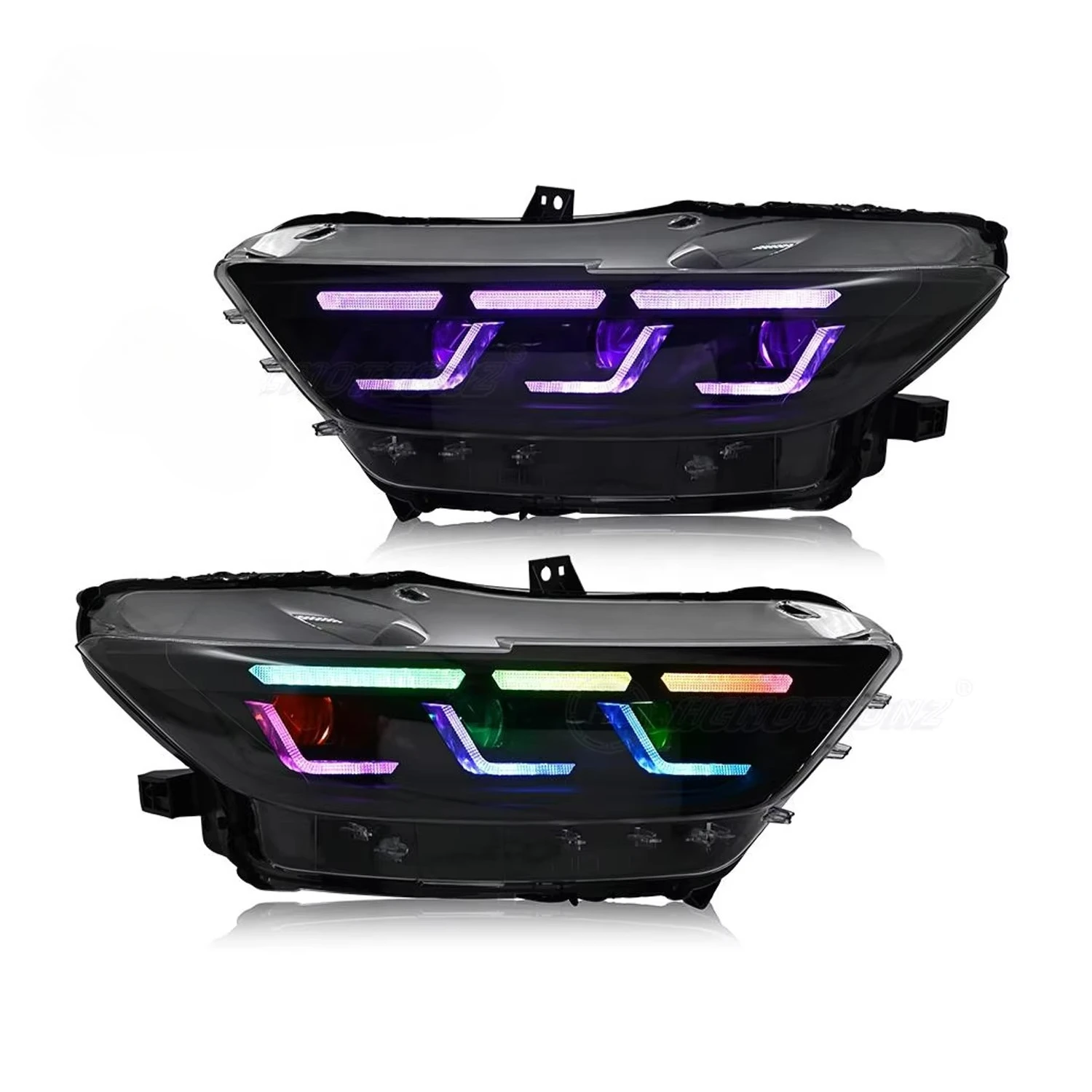 포드 머스탱 2015-2017 GT LED 전조등 어셈블리 스타트업 애니메이션 RGB 주간 주행등 프로젝터