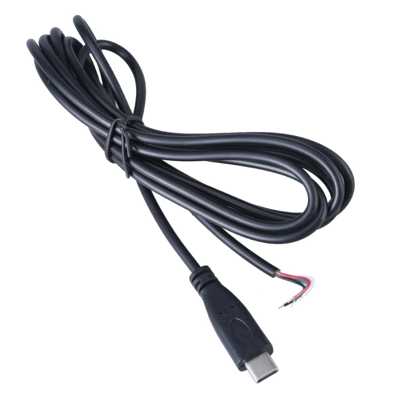 Right-Angle USB-C to Bare Wire Power Cord Extension Cable