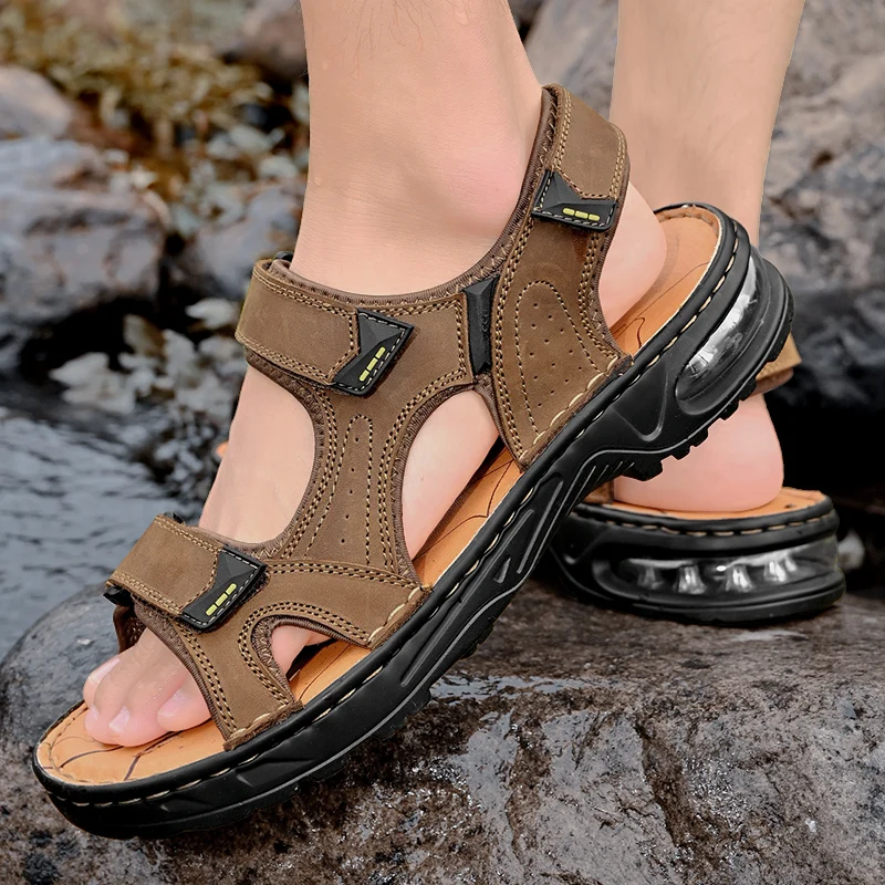 

Summer New Men's Trendy Sandals Beach Shoes Outdoor Travel Shoes Air Cushioned Casual Shoes Hiking Commuting Dual Use Sandals