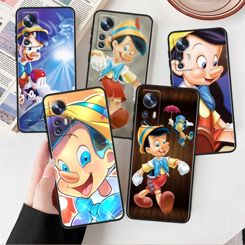 Disney Pinocchio Carino Per Xiaomi Mi 13 12T 12S 12X 11I 11X 11T Gioca Hypercharge Lite Ultra Pro Custodia Morbida Nera Per Telefono