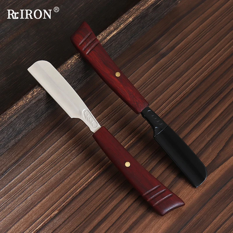 

RIRON Men Razor For Barber Manual Straight Side Shaver Holder Facial Beard Throat Shaving Knife Cut Tool