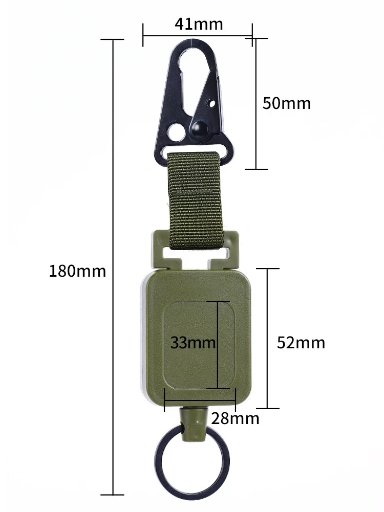 Description Picture 5 of item60cm High Quality Steel Wire Retractable Badge Reels Multi-purpose Tactical Backpack Hooks Outdoor Fishing Climbing Accessories