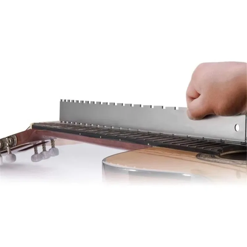Guitar Straight Edge Guitarist Tool with String Action Ruler, Stainless Steel Standard Electric Guitar Accessories, Maintenance