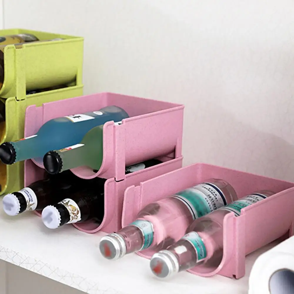 16*14cm Stackable Household Beverage Storage Rack Beer Can Drink Holder Organizer Shelf Inside Kitchen Supplies Refrigerator