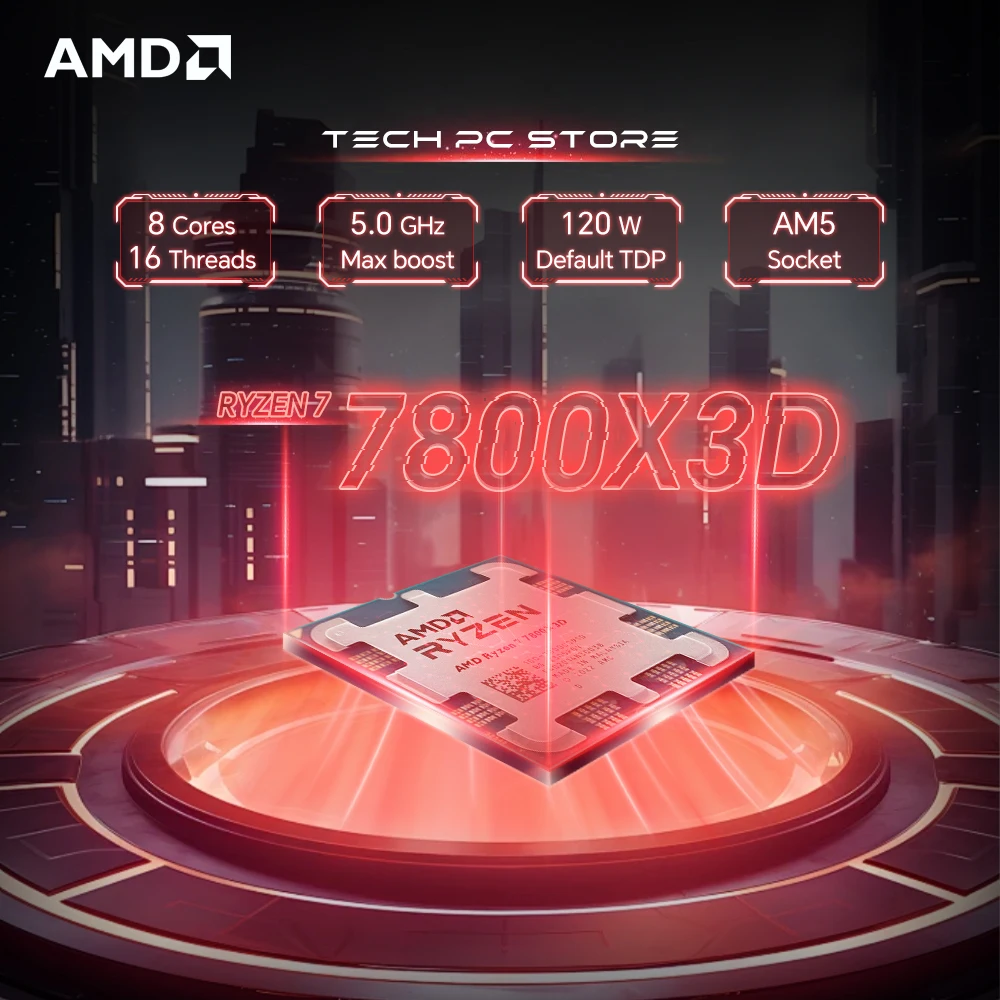 AMD Ryzen 7 7800X3D 8-Core 16-Thread CPU 120W AM5 DDR5