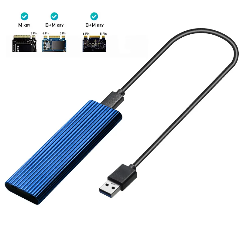 M2 SSD Case NVME Enclosure M.2 to USB SSD Adapter NVME PCIE NGFF M.2 SATA M/B+M Key 2230/2242/2260/2280 M2 Dual Protocol ssd enclosure hard drive enclosure
