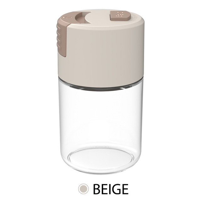 Metering Spice Jars Salt and Pepper Shakers Press Type Glass Sugar Container Bbq Kitchen Seasoning Spices Organizer