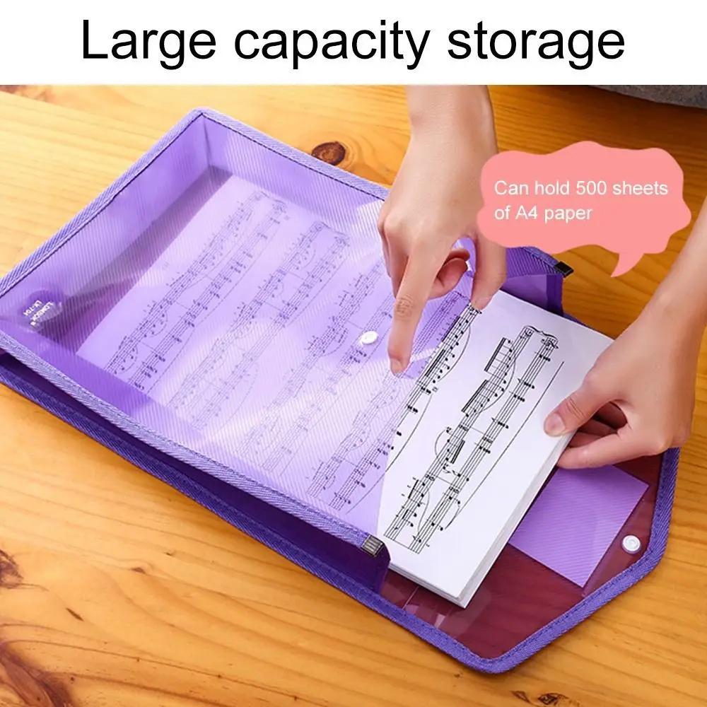 A4 File Folder Stationery Storage Folder Waterproof File Organizer Folders PVC Bag Envelope Paper Storage Organizers