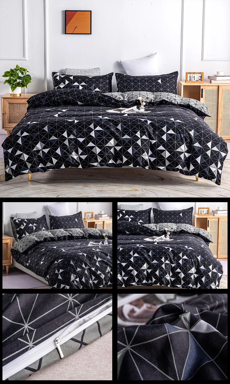 3pcs Star Sky Duvet Cover with Pillow Case Printed Luxury 3d Comforter Bedding Set with Cover Queen/King Double or Single Bed