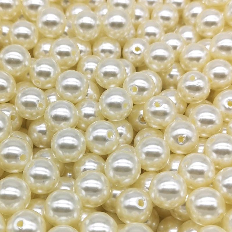 4-12mm Round ABS Shape Imitation Pearls White Beads Handmade DIY Bracelet Jewelry Accessories Making
