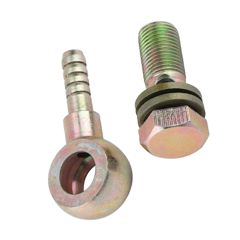 Motorcycle Refit Oil Cooler Fittings Plug 2Pcs/Set M12x1.25mm 8mm Ball Head Adapter Steel Hollow Screw Connector Interface oil cooler kit,motorcycle parts