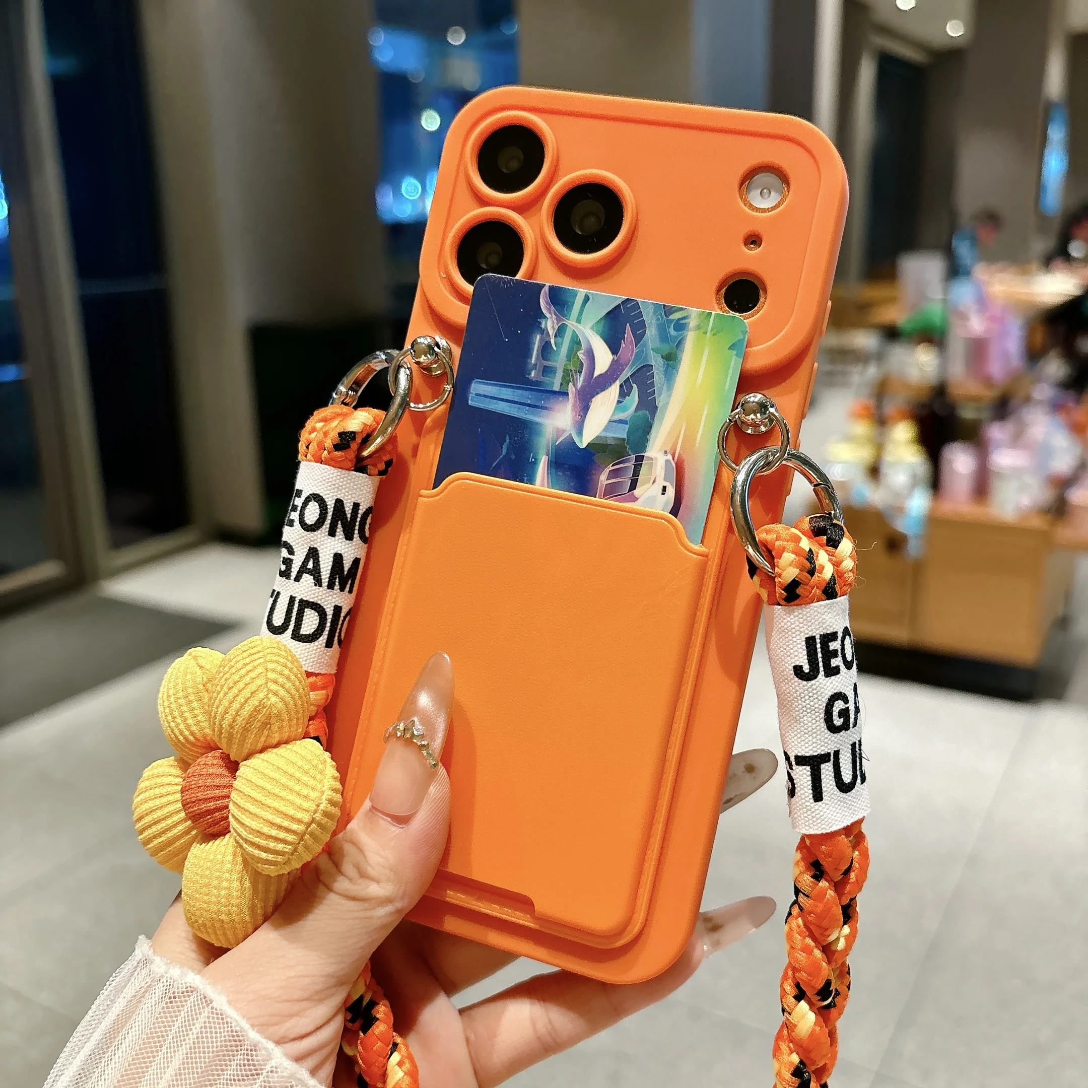 Floral Crossbody Lanyard 3D Wallet Phone Case