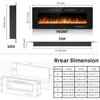 50 inch Electric Fireplace Inserts and Wall Mounted with Remote Control & Touch Screen 1500W Fireplace Heater with Timer 6