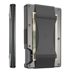 Luxury Forged Carbon Fiber Slim Wallet Case Organizer for Men - Premium Mini Credit Card Holder & Gift (Grey)