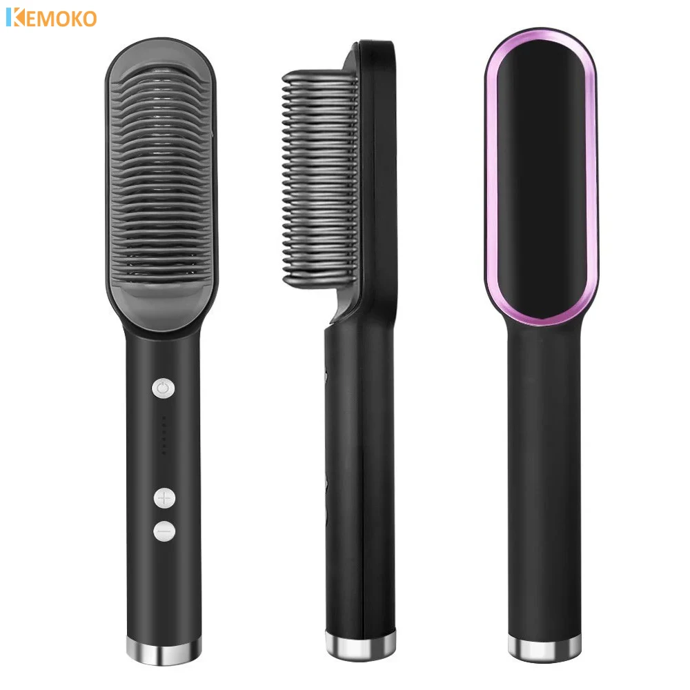 

Electric Hair Straightener Hot Comb Multifunctional Straight Comb Brush Professional Negative Ion Anti-Scalding Hair Styling