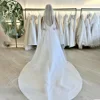 Simple A Line Wedding Dress Spaghetti Straps Square Collar Satin Backless Side Slit Bridal Gowns Vestidos De Novia Custom Made 3