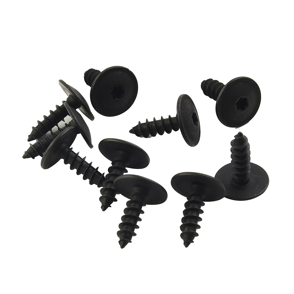 

For Buses Trains Planes Trucks Screw Fasteners 10pcs Black Engine Shield Cover Metal Push-in Type High Quality