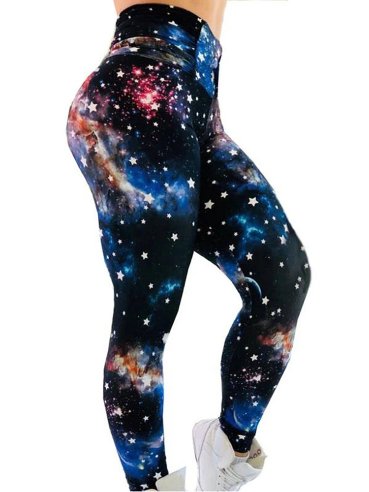 

Push Up Tights Woman Sports New High Waist Leggings Fitness Jogging Yoga Pants Starry Star Printed Stretchy Gym Workout Leggins