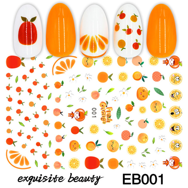 Stickers for Nails Summer Fashion Sticker Sweet Fruit Cherry Design Nail Art Decorations  Foil Wrap Manicure Accessories