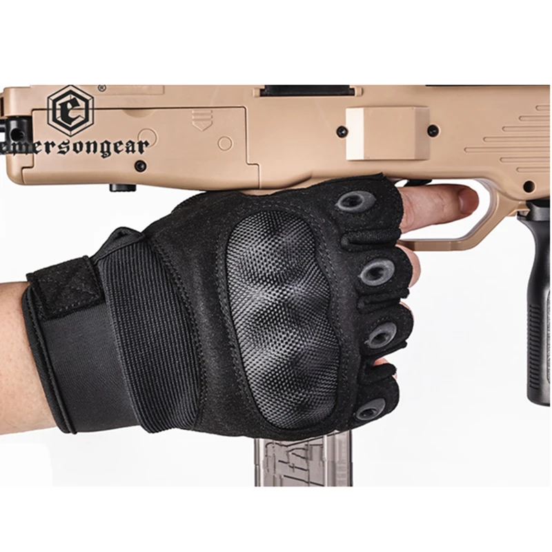 Tactical Damping Pad Half Finger Gloves Men's Combat Hunting Shooting Airsoft Paintball Police Duty-Fingerless