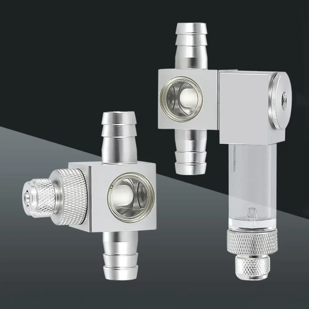 12/16mm Fish Tank CO2 Diffuser Aluminum Alloy Silver CO2 External Atomizer Bubble Counter Aquarium Atomizer