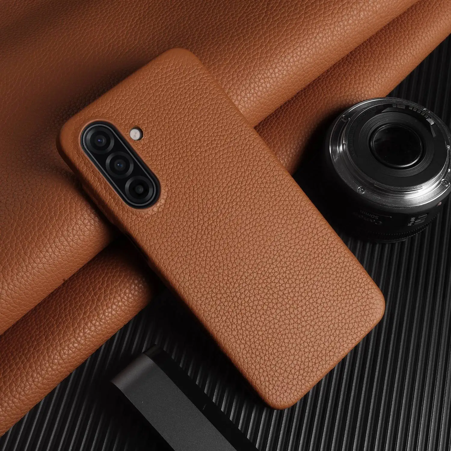 Luxury Genuine Leather Full Wrap Shockproof Phone Case - Premium Back Cover