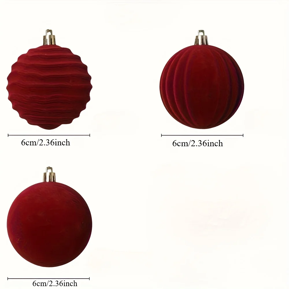 Red Velvet Christmas Ornaments with Golden Ribbons for Holiday Tree Decor
