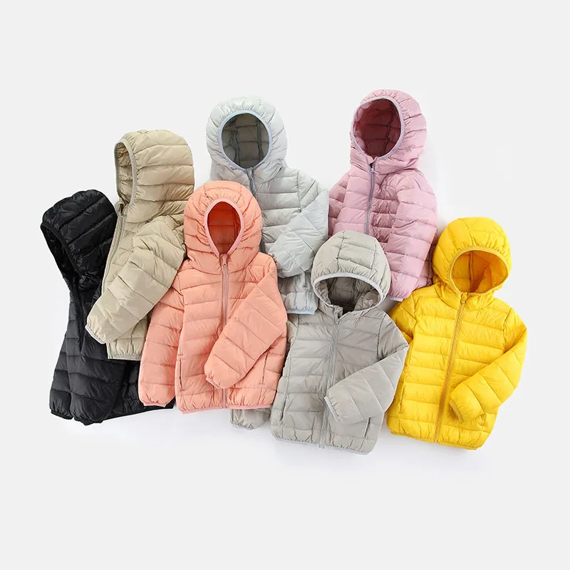 Children Down Jacket down jacket children jackets private baby hooded thin section down wear children's wear cotton cotton-padded jacket pure color coat