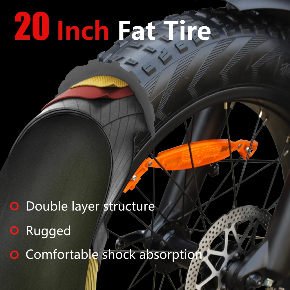 HX Q3 Electric Bicycle Mountain Ebike Shock Absorption 2000W 48V 20 inch Fat Tire Adult Electric E bike Removable Battery ebikes 6