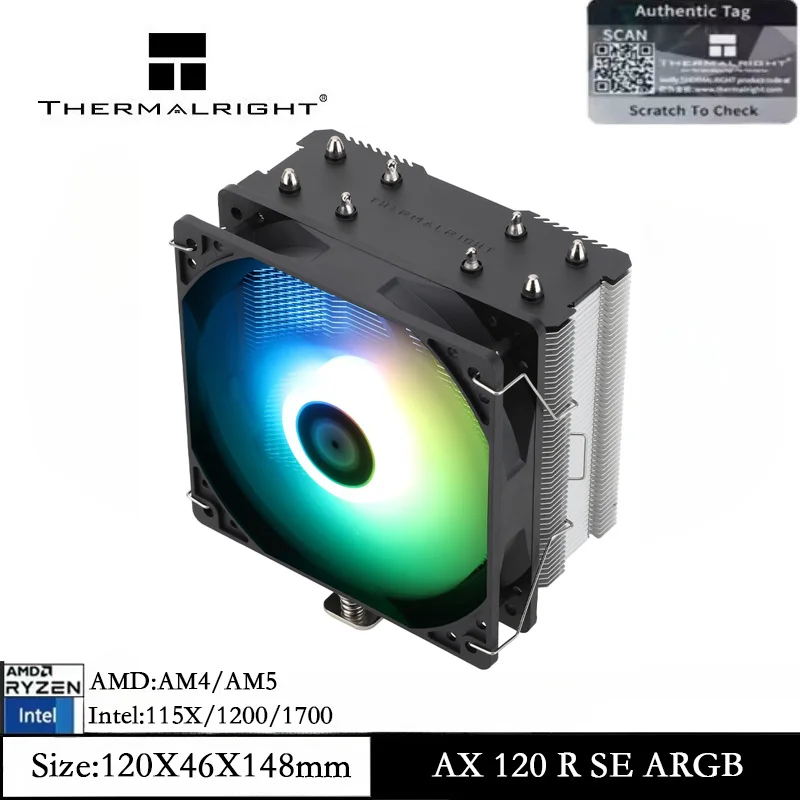 Dissipatore CPU Thermalright Assassin X 120R SE PLUS - Per AMD/Intel, 4 Heatpipes, Ventola PWM