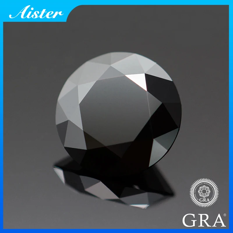 Never Fade Black Moissanite Stone with Certificate 0.1-5.0ct Certified Moissanite Lab Diamonds Pass Diamond Tester with GRA