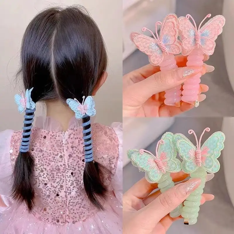 Vibrant Butterfly Braided Hair Loop - Non-Damaging Children's Ponytail Headband