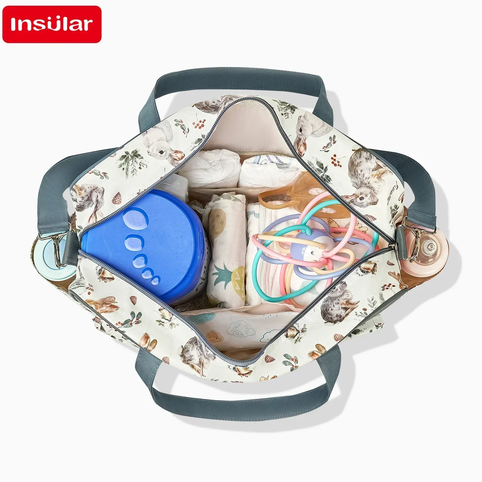 Mommy Diaper Bag For Babies LargeCapacity Organizer Waterproof Wide Opening Travel Messenger Crossbody Bag Mummy Baby Nappy Bag 4
