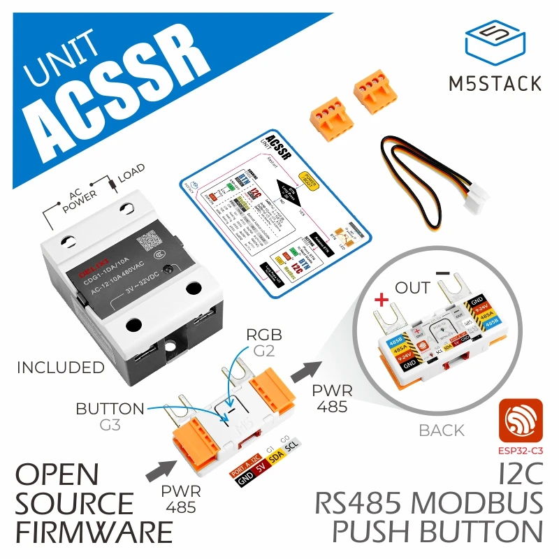 Oficial Monofásico ac Ssr Unidade Cdg11da-10a M5stack - Imagem 2