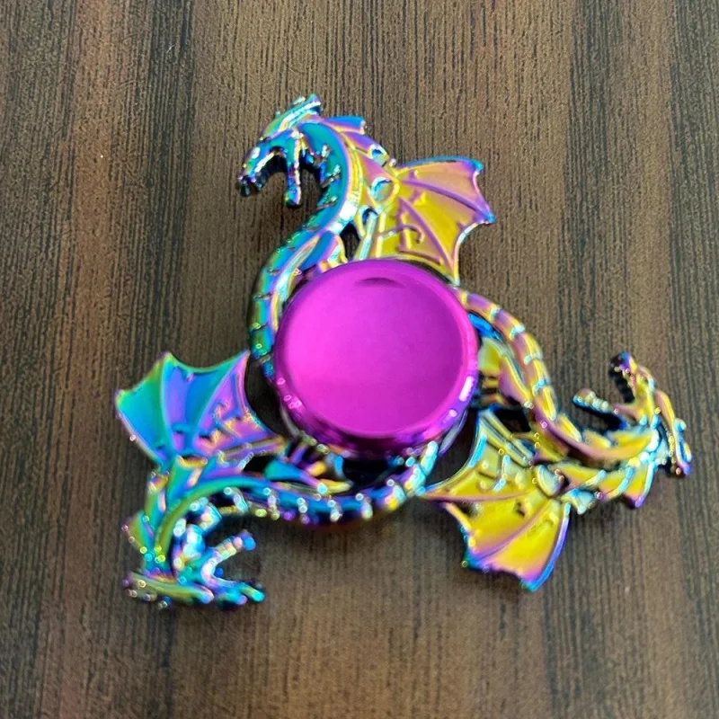Metal Fidget Spinner High Spin Time Colorful Dragon Adult EDC Toy For Anxiety Relief Office