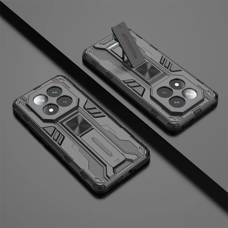 Shockproof Armor Phone Case with Magnetic Holder and Back Cover