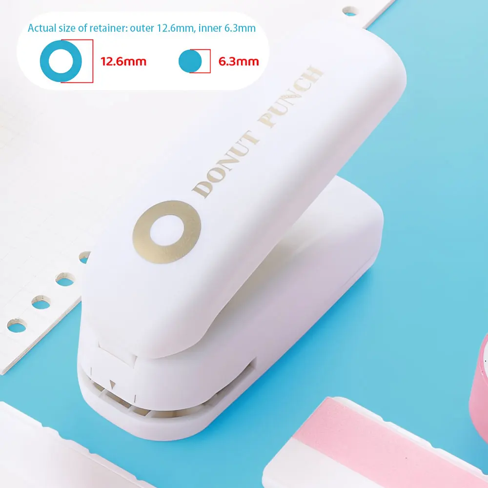 Delicious Donut Hole Punch Can Be Used for Loose-Leaf Hole Reinforcement, Dot Labeling, Only Suitable for Paper and Washi Tape - 3
