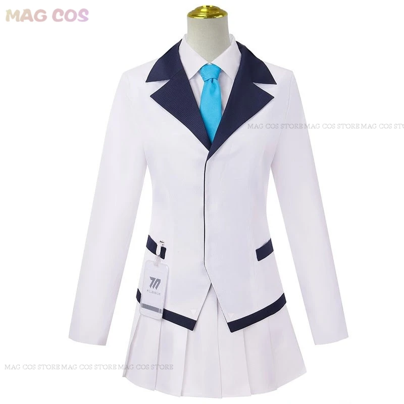 Blue Archive Ushio Noa Costume Cosplay Ushio Noa Parrucca Halo Uniformi Scolastiche Trench Coat Gonna Halloween Carnival Outfit Shoes