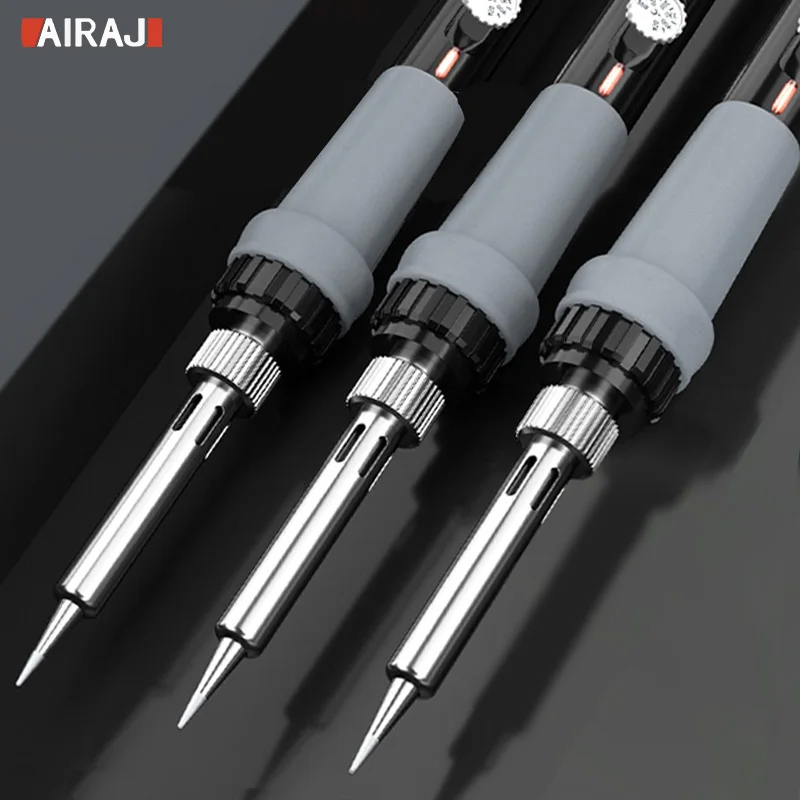 

AIRAJ Electric Soldering Iron 60W Temperature Adjust Ceramic Chip Intelligent Welding Heat Repair Tools EU Plug