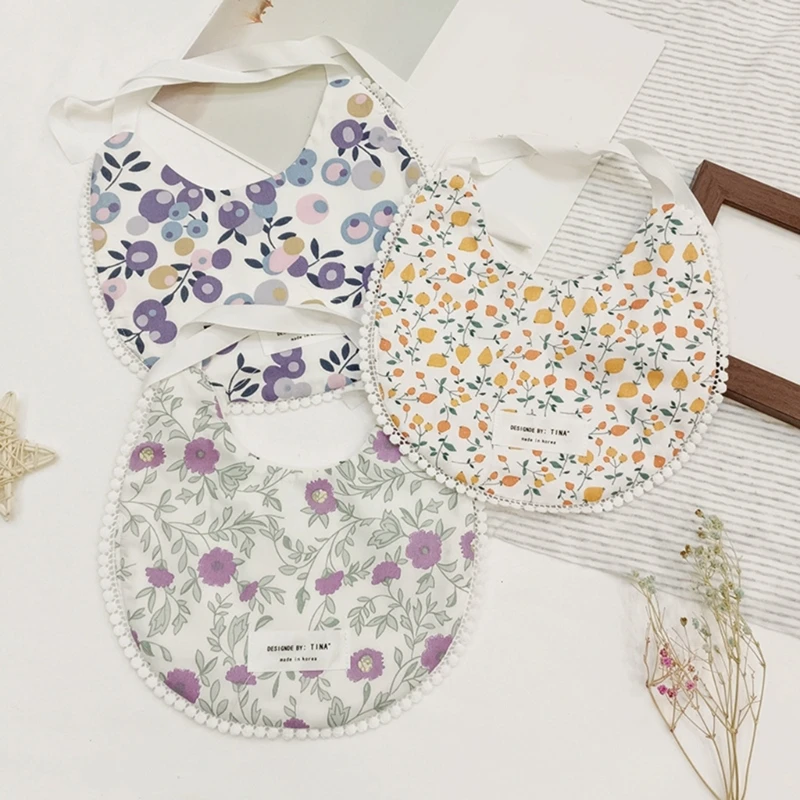 

77HD Cute Cotton Baby Bibs Dual-sided Newborn Muslin Bibs for Teething & Drooling Unisex Baby Bibs for Toddlers Soft Bibs