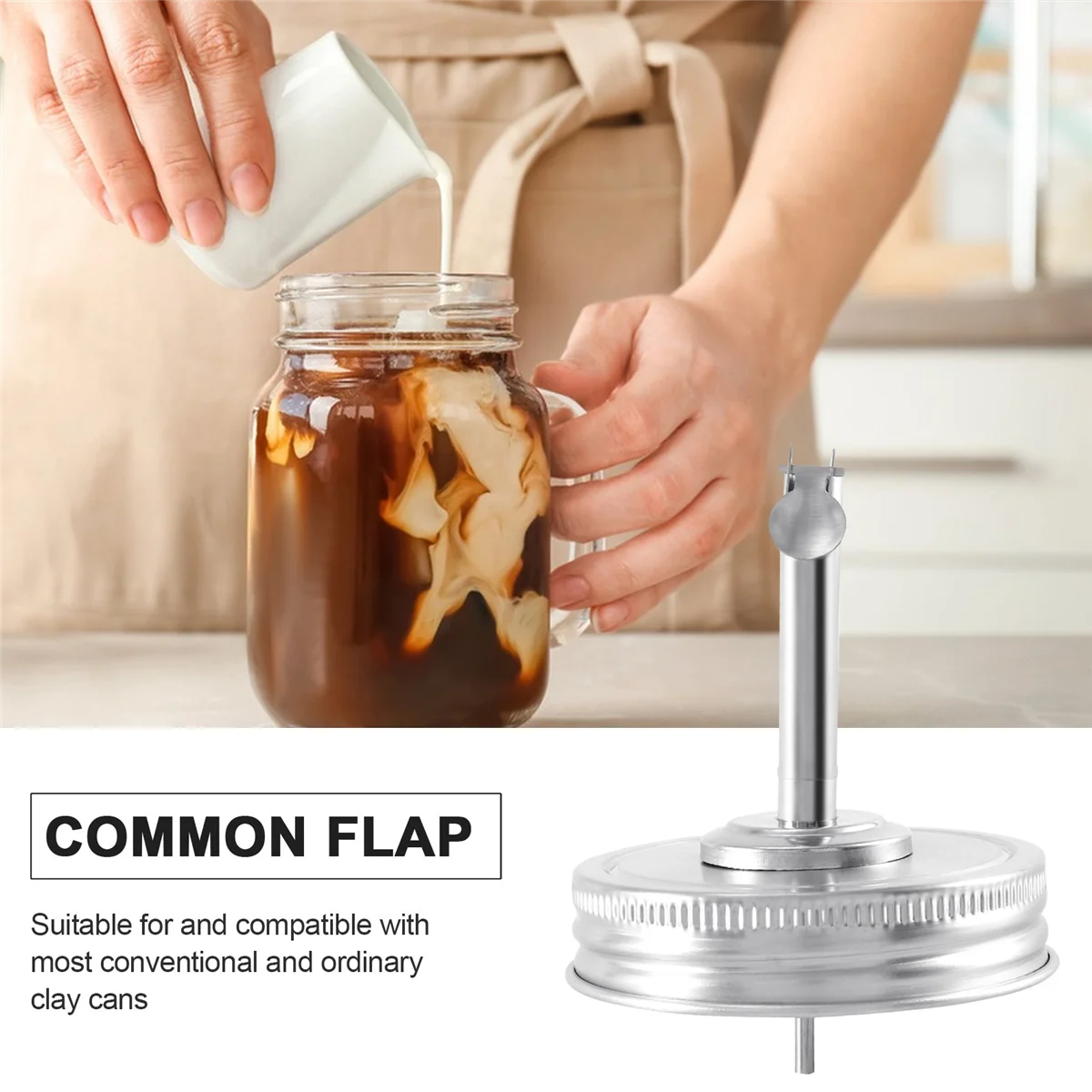 

2 Pieces Jar Oil Spout Lid Oil Pour Spout Dispenser Lid Regular Mouth Oil Pour Lid with Caps Compatible with Mason Jar