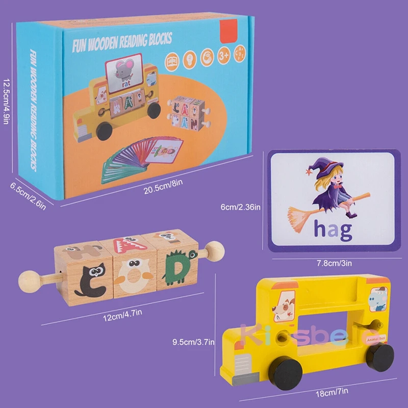 Spelling Games Word Matching Letters Game 1 Set Jigsaw Puzzle Alphabet Matching Flash Cards Wooden Blocks 5