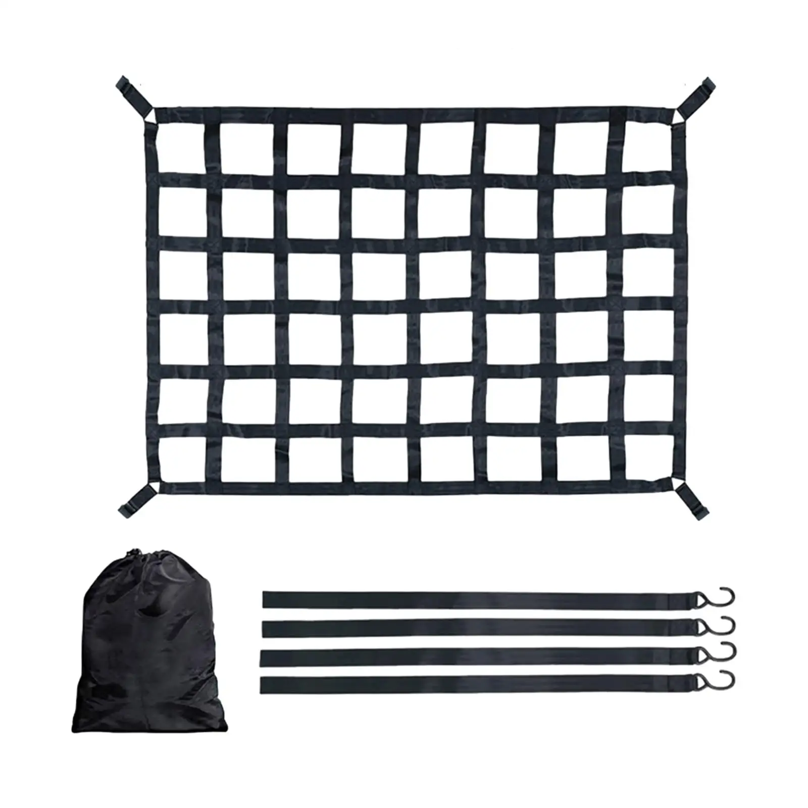 Frachtnetz für Pickup -LKW -Bett Hochelastische einfache Installationsschnallen Aufbewahrung Cargo Net for Pickup Truck Bed Highly Elastic Easy Installation Buckles Storage