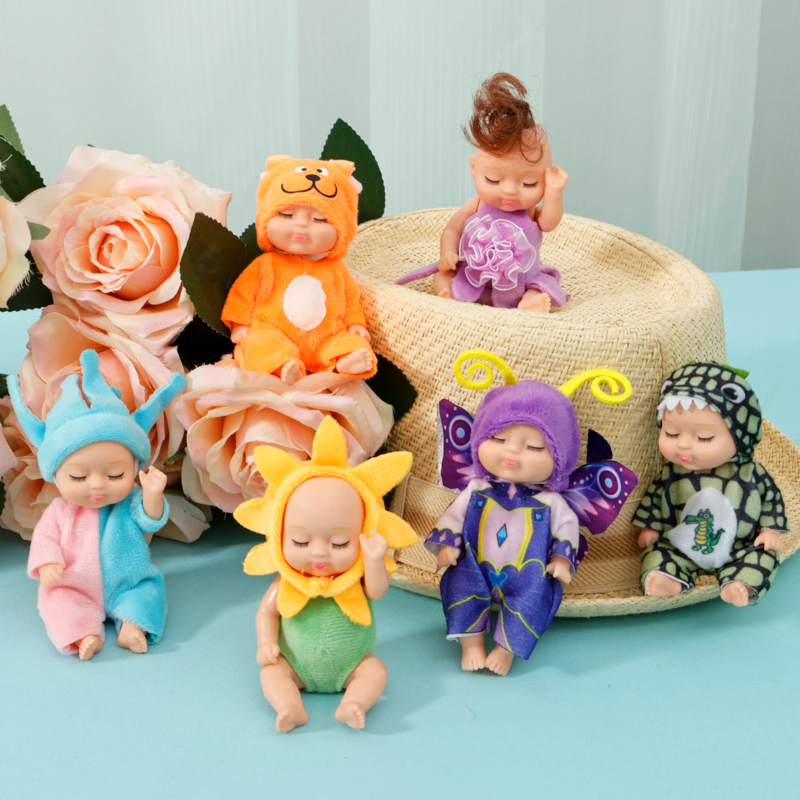 6-12Pcs Reborn Puppe Kit Spielzeug Simulation Prinzessin Puppen Spielzeug Mini Nette Schlafende Baby mit Kleidung Weihnachten geburtstag Weihnachten Geschenk – Detail 3