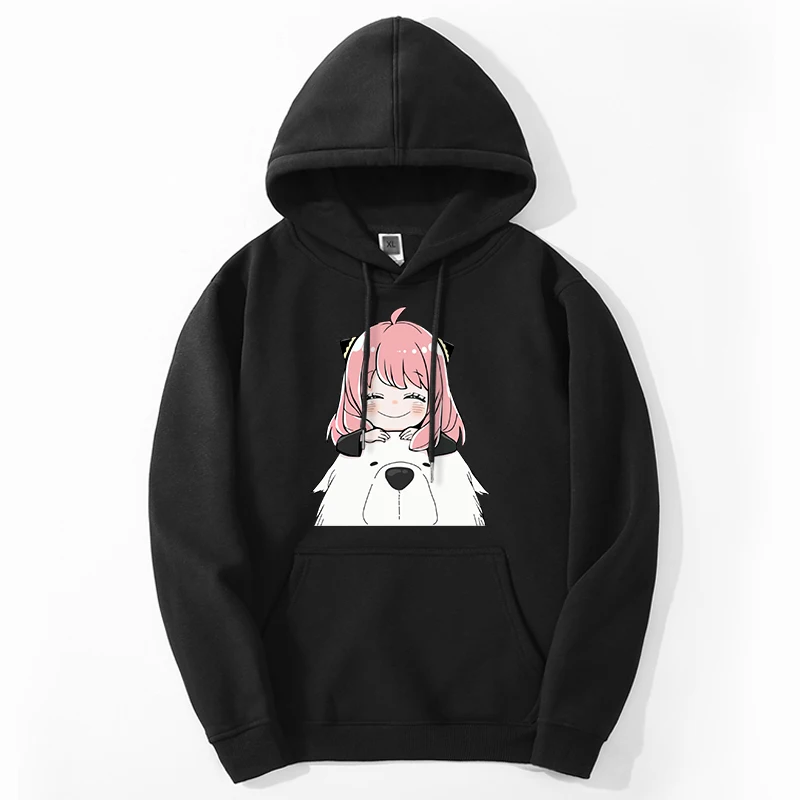 

SPY x Family Anime Kawaii Hoodies Mens Sweatshirts Girl Anya Forger Winter Pullover Warm Oversize Loose Streetwear Sportswear