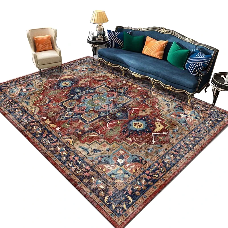 

Ковер в европейском персидском стиле, роскошные большие коврики для гостиной, нескользящий коврик для входной двери, украшение для спальни в стиле ретро, Alfombra
