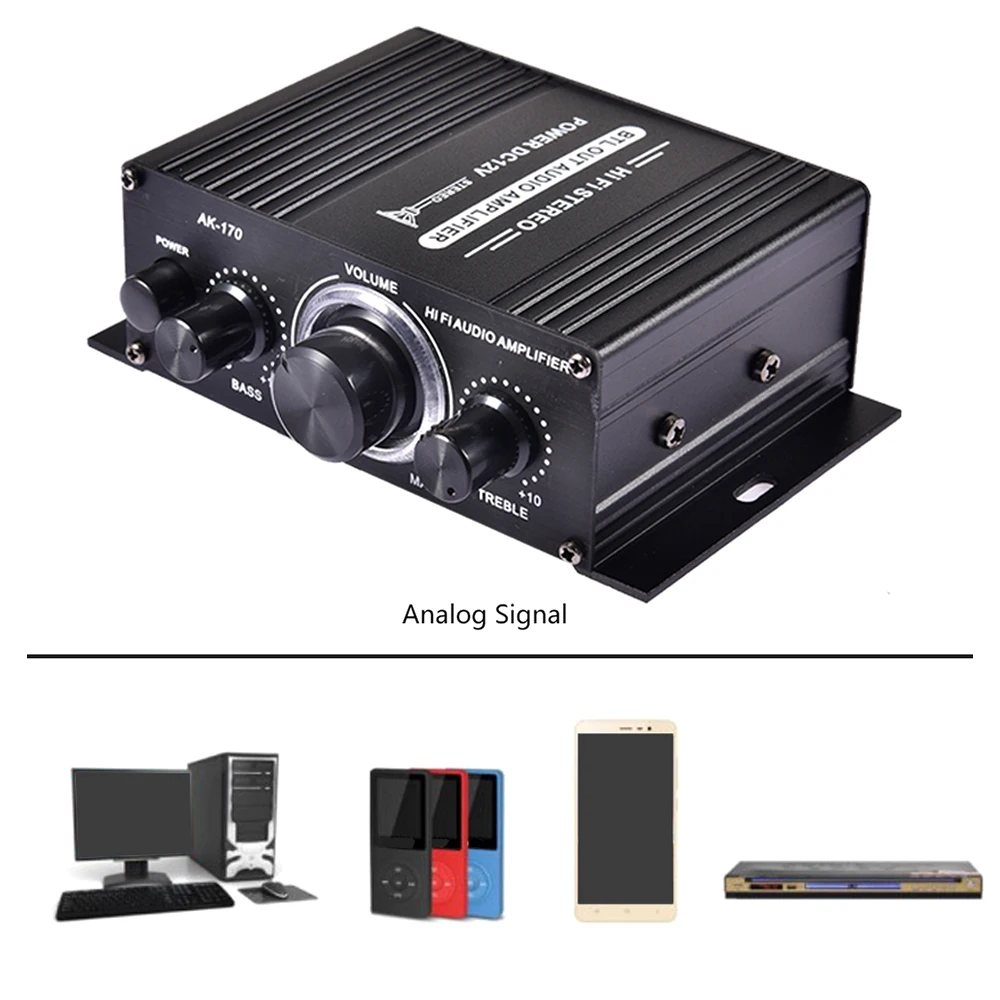 400W DC12V Amplifier HiFi Car Stereo Music Receiver FM MP3 Power-Amplifier Suitable for S-D-card U disk AUX input MP3 play