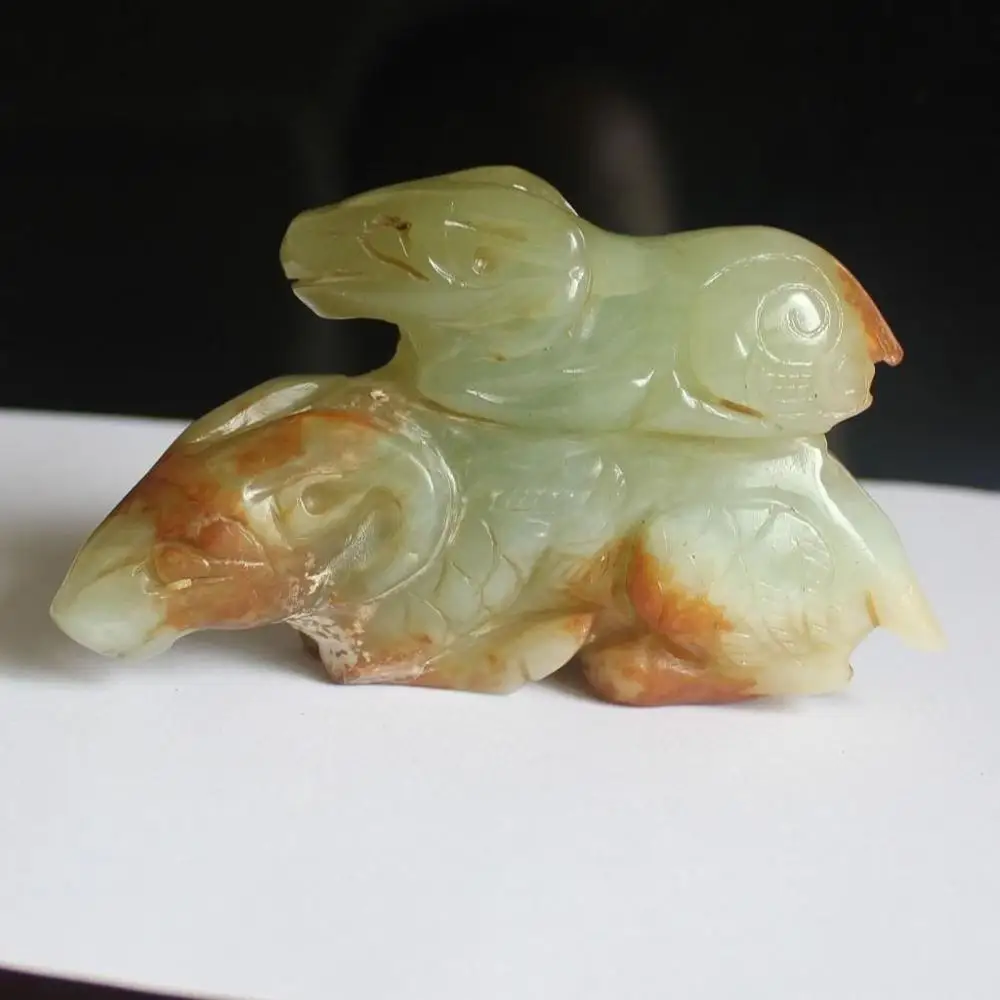 

Carved Chinese Old Jade Animal Figurine Animal Carving Statue Collection home decor