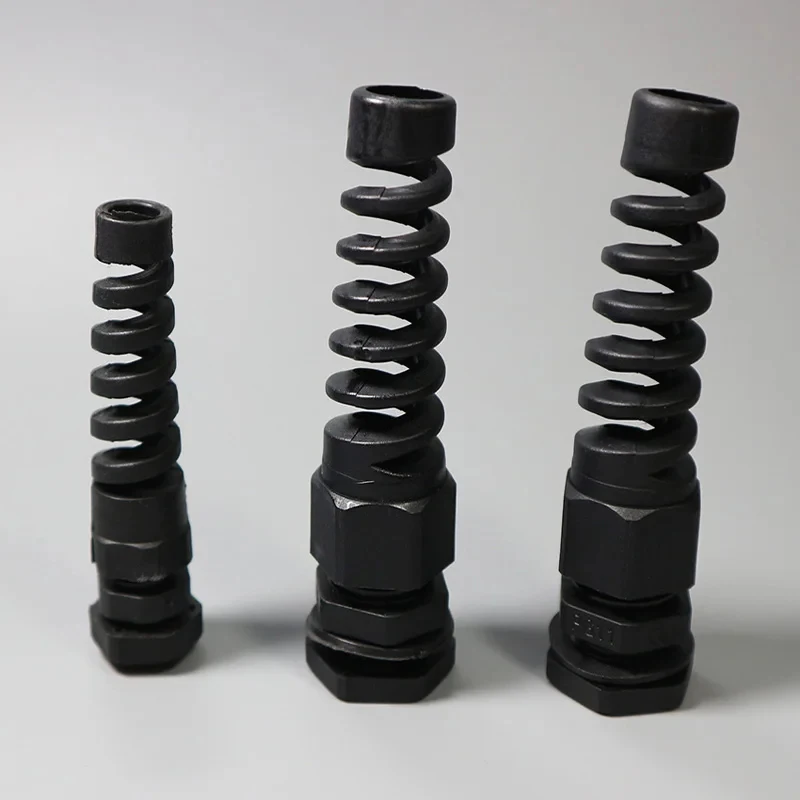 IP68 Waterproof M12/16/18/20 PG7/9/11/13.5 Cable Gland Connector Plastic Flex Spiral Strain Relief Protector 5PCS