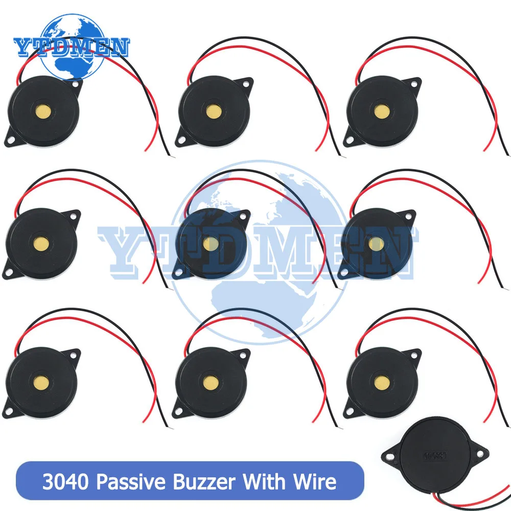 5-20PCS 패시브 버저 3040 Arduino DIY 전자 키트용 와이어 압전 스피커가 있는 고데시벨 버저